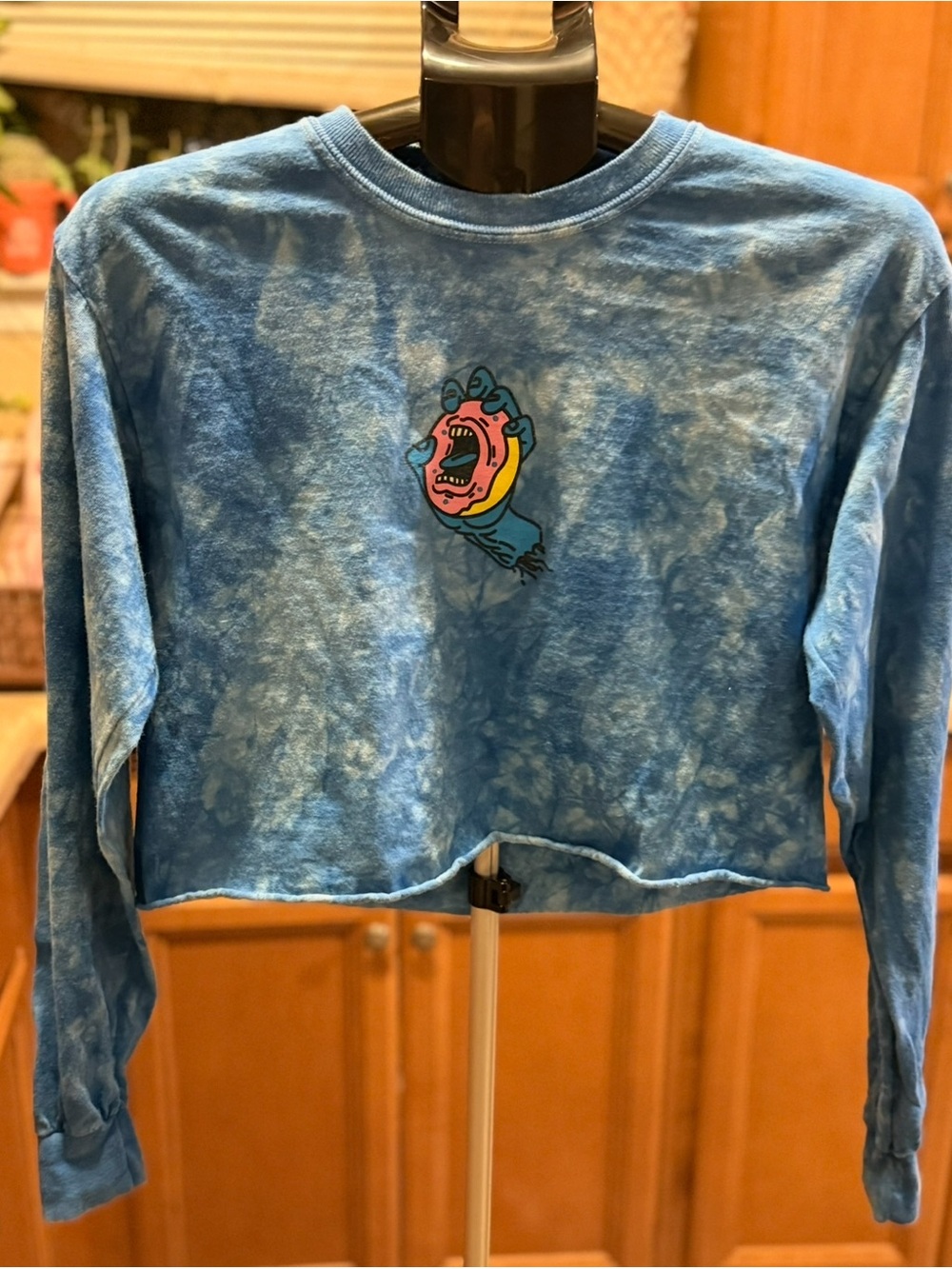 Odd Future OFWGKTA X Santa Cruz screaming doughnut blue cropped tee